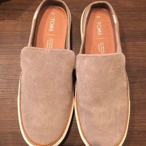 Tom’s Brown Slide On Suede Shoes